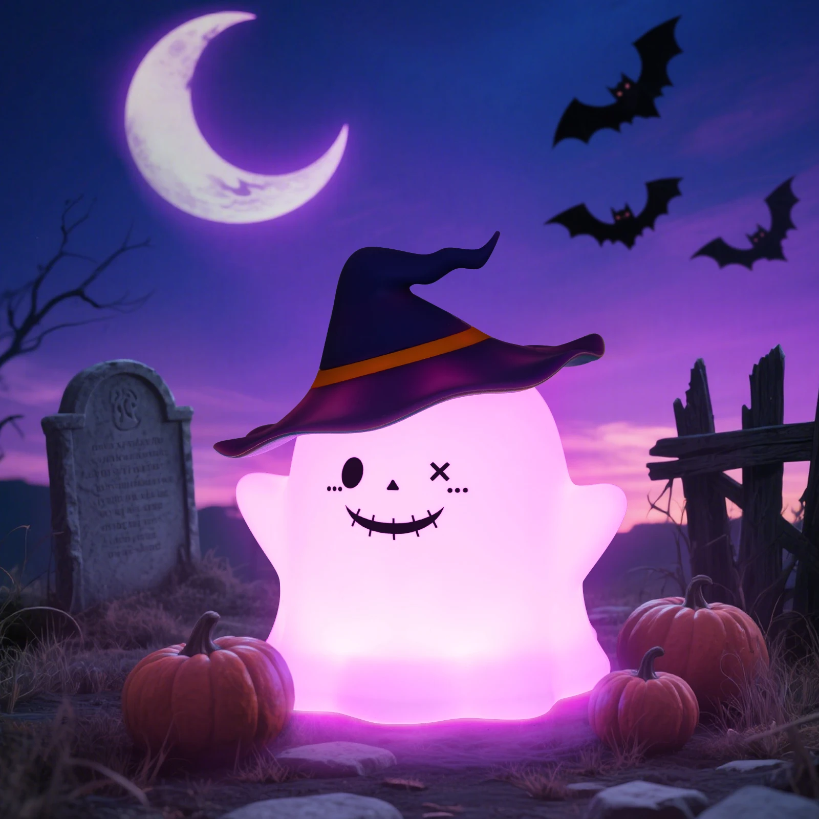 Cute Cartoon Halloween Themed RGB Ghost Night Light Rechargeable Earable Lamp for Kids Desktop Decorative Lighting Room Gift
Cute Cartoon Halloween Themed RGB Ghost Night Light Rechargeable Earable Lamp for Kids Desktop Decorative Lighting Room Gift