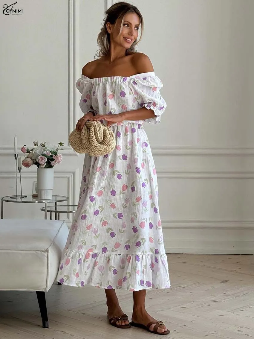 Oymimi Fashion Purple Print Women's Dress Elegant Square Neck Short Sleeve High Waisted Dresses Causal Loose Mid-Calf Dresses
Oymimi Fashion Purple Print Women's Dress Elegant Square Neck Short Sleeve High Waisted Dresses Causal Loose Mid-Calf Dresses