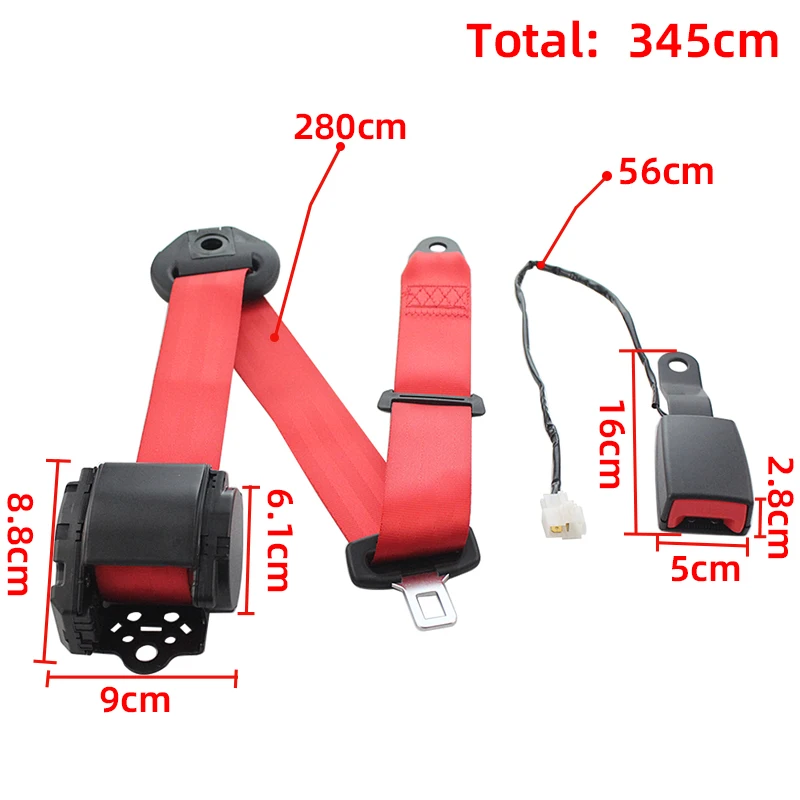 3 Point Red Retractable Car Safety Seat Belts With Curved Rigid Buckle with Warning Cable Car Truck Safety Belt Car Accesiories
3 Point Red Retractable Car Safety Seat Belts With Curved Rigid Buckle with Warning Cable Car Truck Safety Belt Car Accesiories