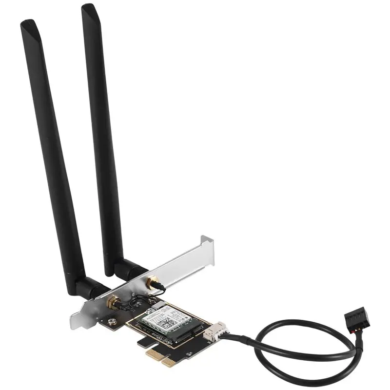 Беспроводной адаптер 2.4G/5G 867 Мбит/с 802.11AC Bluetooth с антенной 2X8DB, адаптер PCIE-AEF7
Беспроводной адаптер 2.4G/5G 867 Мбит/с 802.11AC Bluetooth с антенной 2X8DB, адаптер PCIE-AEF7