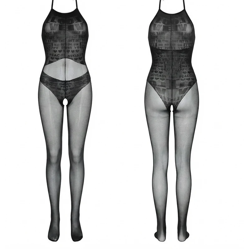Transparent Letter Print Open Crotch Conjoined Bodystockings Woman Sexy Lingerie Bodysuit
Transparent Letter Print Open Crotch Conjoined Bodystockings Woman Sexy Lingerie Bodysuit