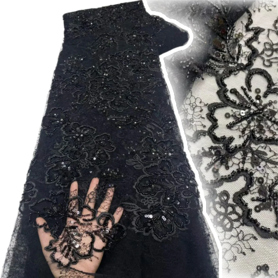 African Handmade Heavy Beads Lace Fabric 2026 Nigerian French Sequins Beaded Tulle Lace Fabric Party Wedding Dress Sewing 2831
African Handmade Heavy Beads Lace Fabric 2026 Nigerian French Sequins Beaded Tulle Lace Fabric Party Wedding Dress Sewing 2831
