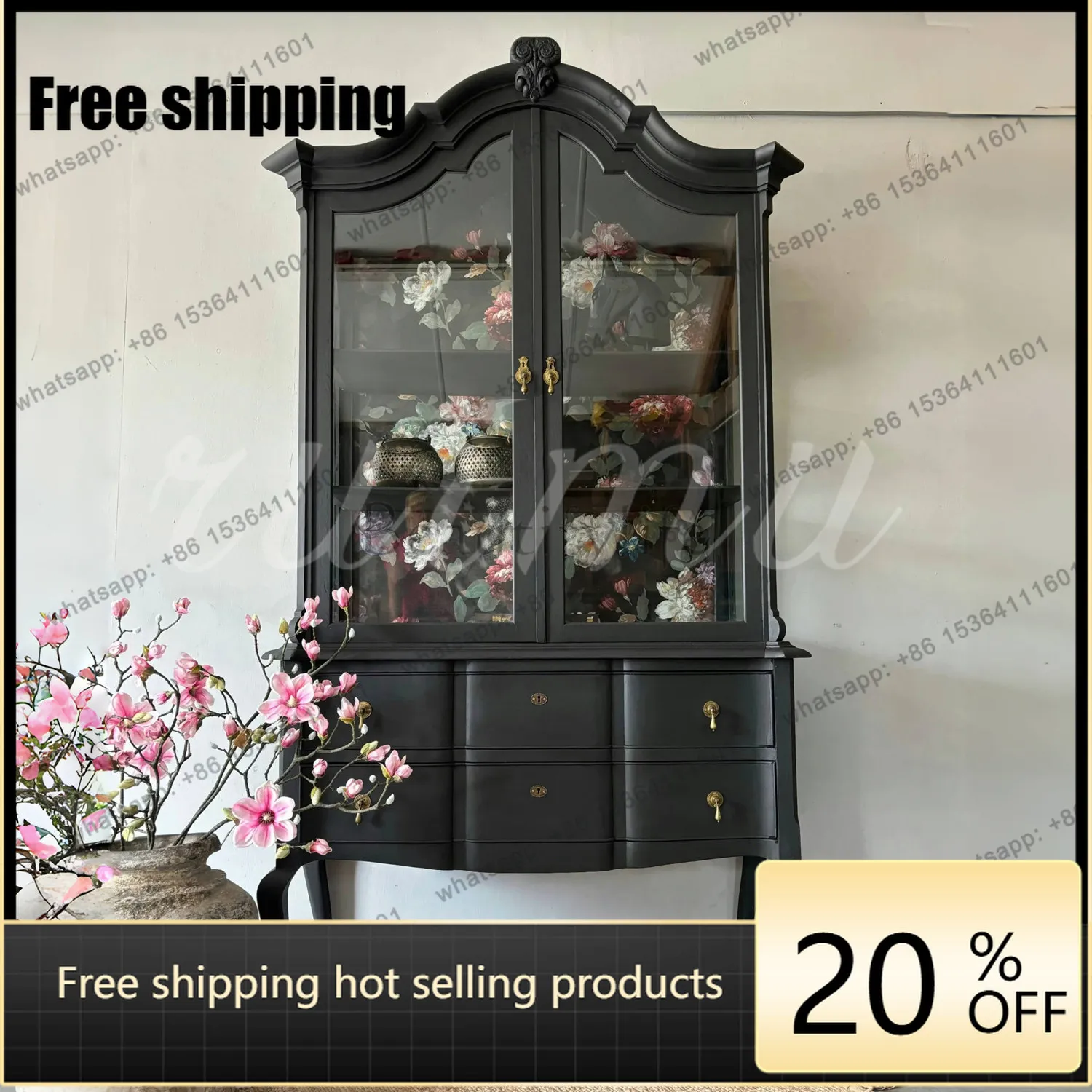 XX French medieval solid wood decorative cabinet small apartment living room glass display cabinet
XX French medieval solid wood decorative cabinet small apartment living room glass display cabinet