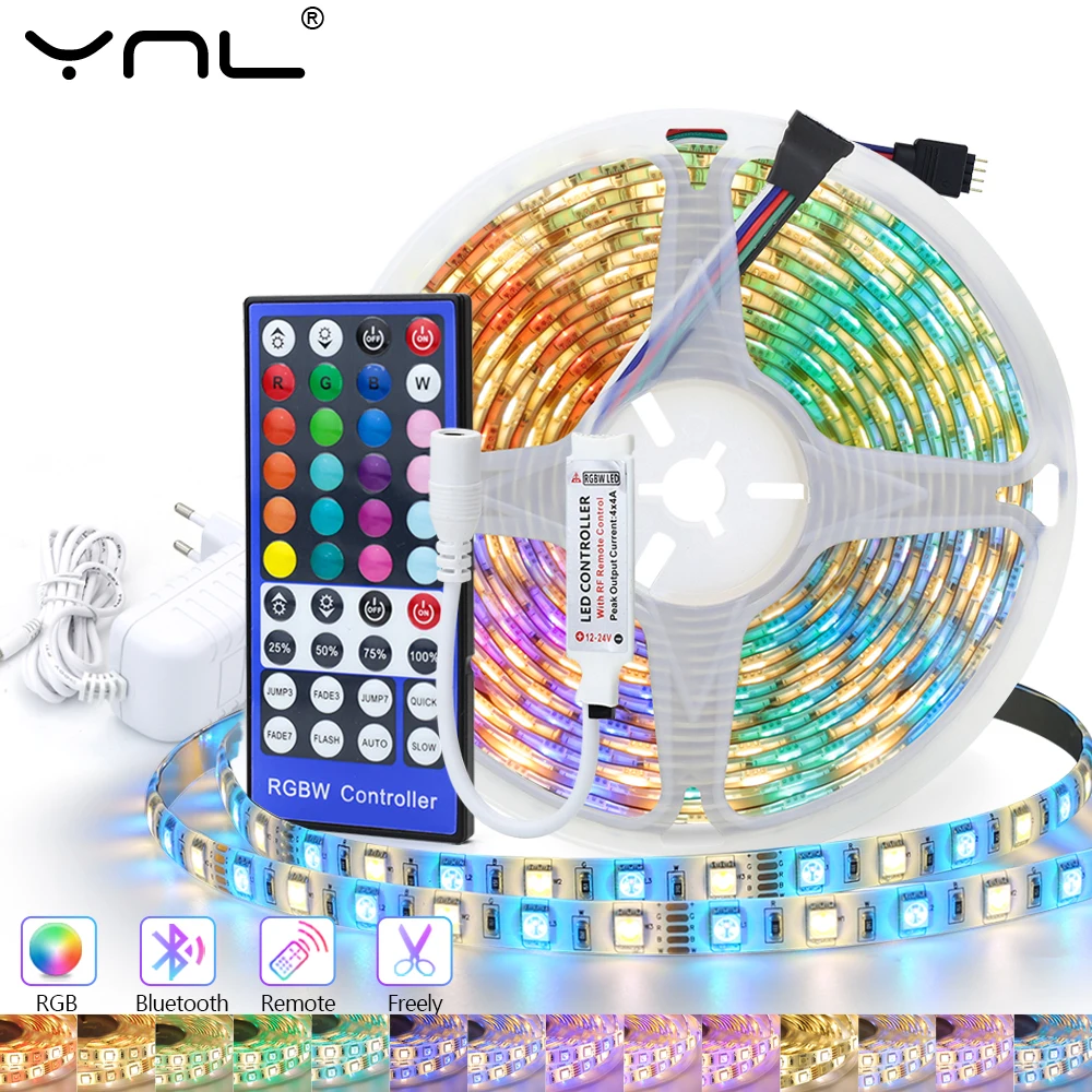 5050 LED Strip Light RGB+Cold white / RGB +Warm white DV 12V 5M Waterproof 60leds/m Flexible LED Light + 44Keys Controller
5050 LED Strip Light RGB+Cold white / RGB +Warm white DV 12V 5M Waterproof 60leds/m Flexible LED Light + 44Keys Controller