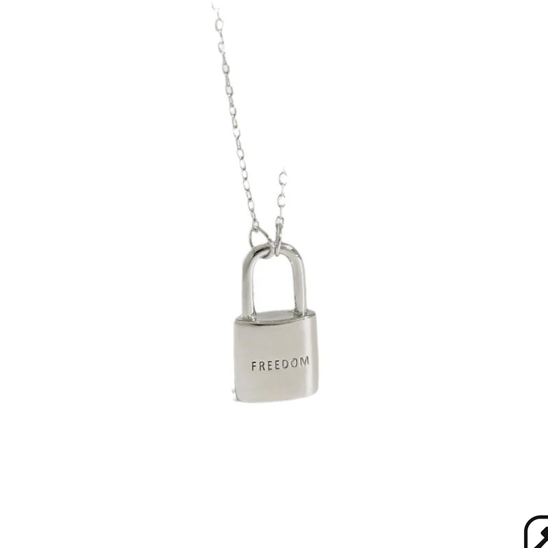 New Design Personalized S925 Sterling Silver Necklace Engraved Freedom Hollow Out Heart Lock Pendant Necklace for Women
New Design Personalized S925 Sterling Silver Necklace Engraved Freedom Hollow Out Heart Lock Pendant Necklace for Women