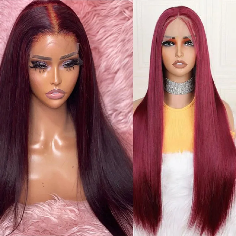 180Density Burgundy Soft 26“Long Straight 99j Lace Front Wig For Black Women BabyHair Glueless Preplucked Heat Resistant Daily
180Density Burgundy Soft 26“Long Straight 99j Lace Front Wig For Black Women BabyHair Glueless Preplucked Heat Resistant Daily