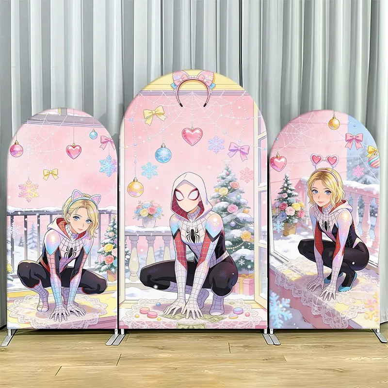 Arch Backdrop Cover Single Side Spider Gwen Holiday Pink Snowy Characters Festive Party Decoration Photo Booth Background Props
Arch Backdrop Cover Single Side Spider Gwen Holiday Pink Snowy Characters Festive Party Decoration Photo Booth Background Props