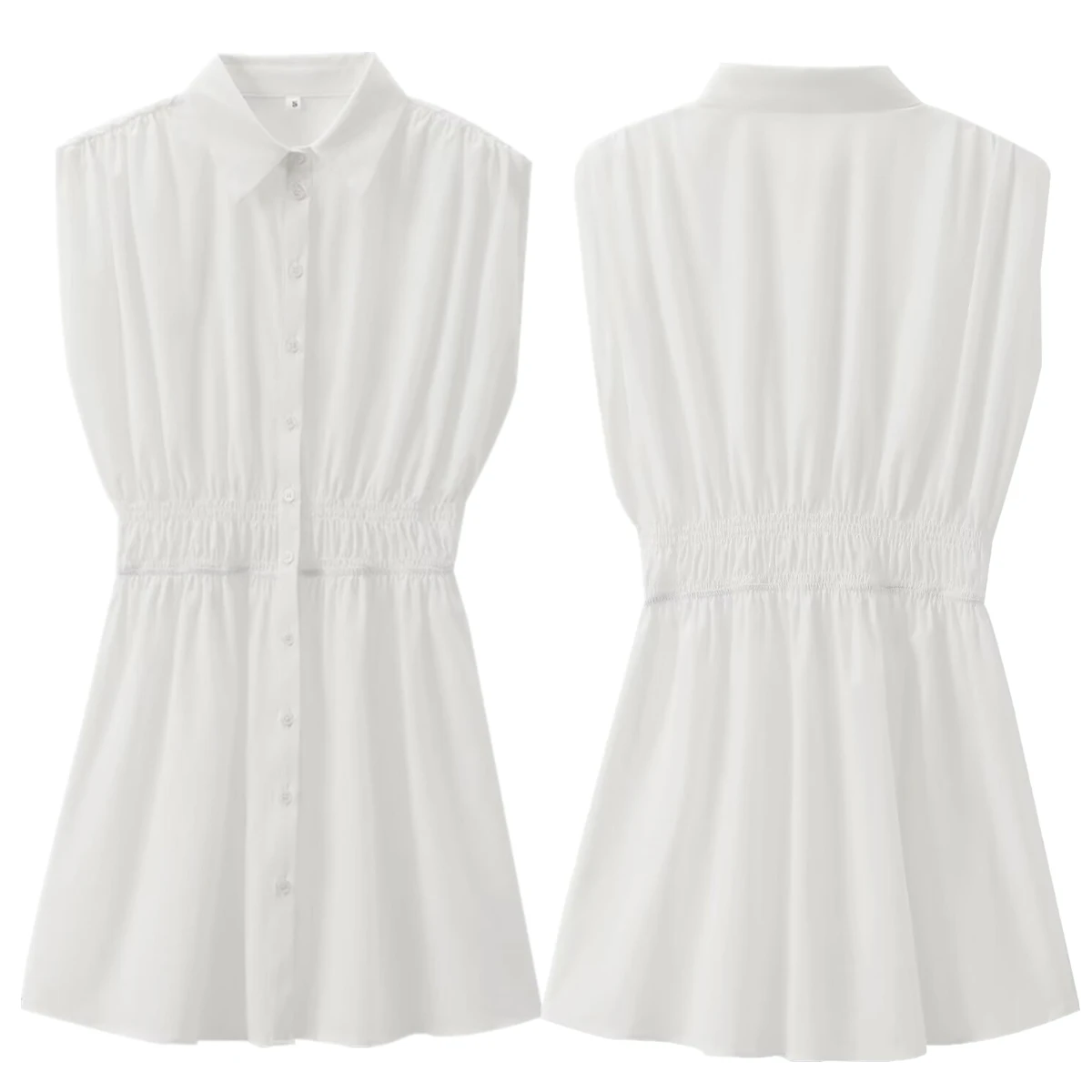 Maxdutti For Summer Vestidos Elastic Waist Shirt Dress Women Minimalist White Dress Women Sleeveless Tank Dress
Maxdutti For Summer Vestidos Elastic Waist Shirt Dress Women Minimalist White Dress Women Sleeveless Tank Dress