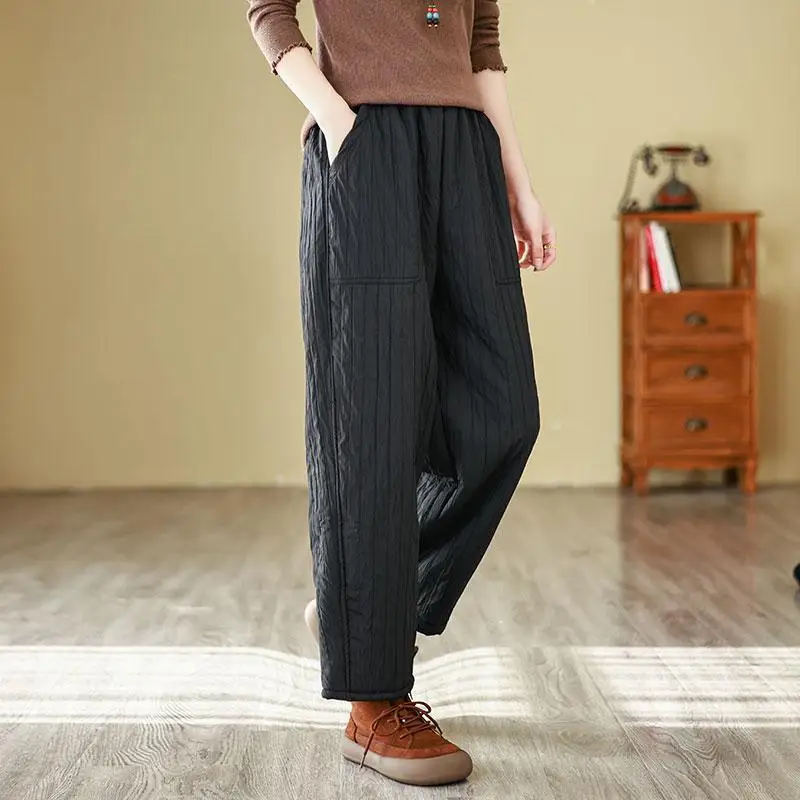 New Arrival 2024 Autumn Winter Arts Style Women Elastic Waist Loose Casual Ankle-length Pants Thicken Warm Cotton Harem Pants
New Arrival 2024 Autumn Winter Arts Style Women Elastic Waist Loose Casual Ankle-length Pants Thicken Warm Cotton Harem Pants