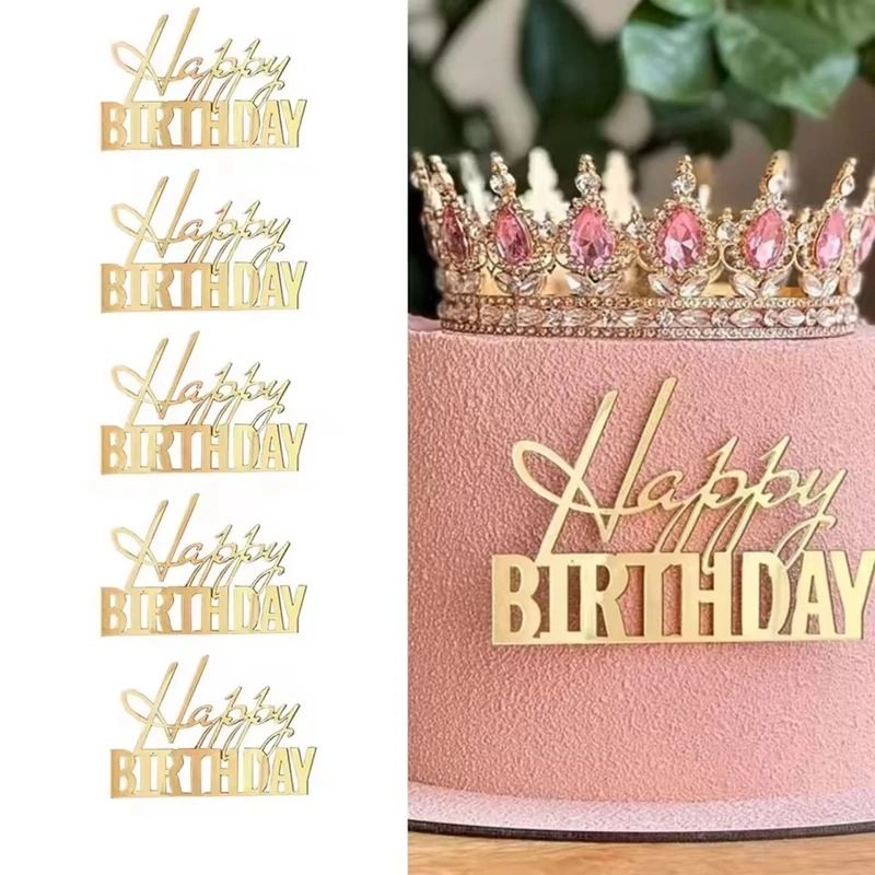 5pcs Gold Acrylic Happy Birthday Cake Toppers DIY Side Cake Decor for Kids Adults Birthday Cake Dessert Decoration Supplies Gift
5pcs Gold Acrylic Happy Birthday Cake Toppers DIY Side Cake Decor for Kids Adults Birthday Cake Dessert Decoration Supplies Gift