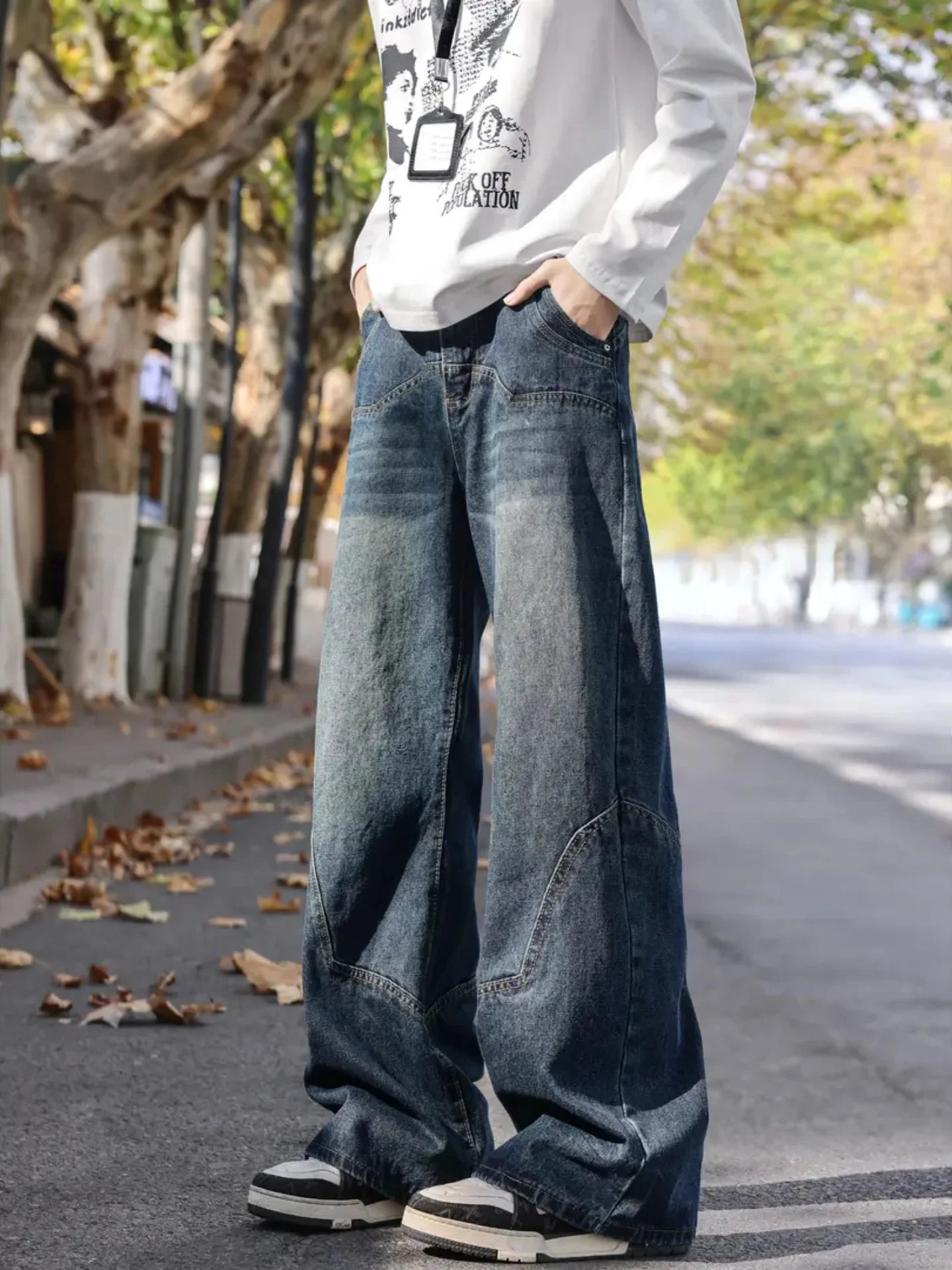 American Retro Patchwork Denim Jeans Spring Autumn Straight Leg Waed out Cleanfit Trendy Casual Pants for Men
American Retro Patchwork Denim Jeans Spring Autumn Straight Leg Waed out Cleanfit Trendy Casual Pants for Men