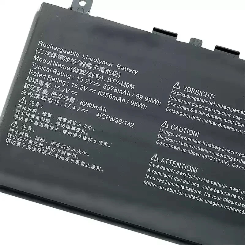 BTY-M6M Laptop Battery For MSI Creator 15 A10SD A10SF GS66 Stealth 10SFS 10SGS 10SE-045 10UG GE66 Raider 10SFS WS66
BTY-M6M Laptop Battery For MSI Creator 15 A10SD A10SF GS66 Stealth 10SFS 10SGS 10SE-045 10UG GE66 Raider 10SFS WS66