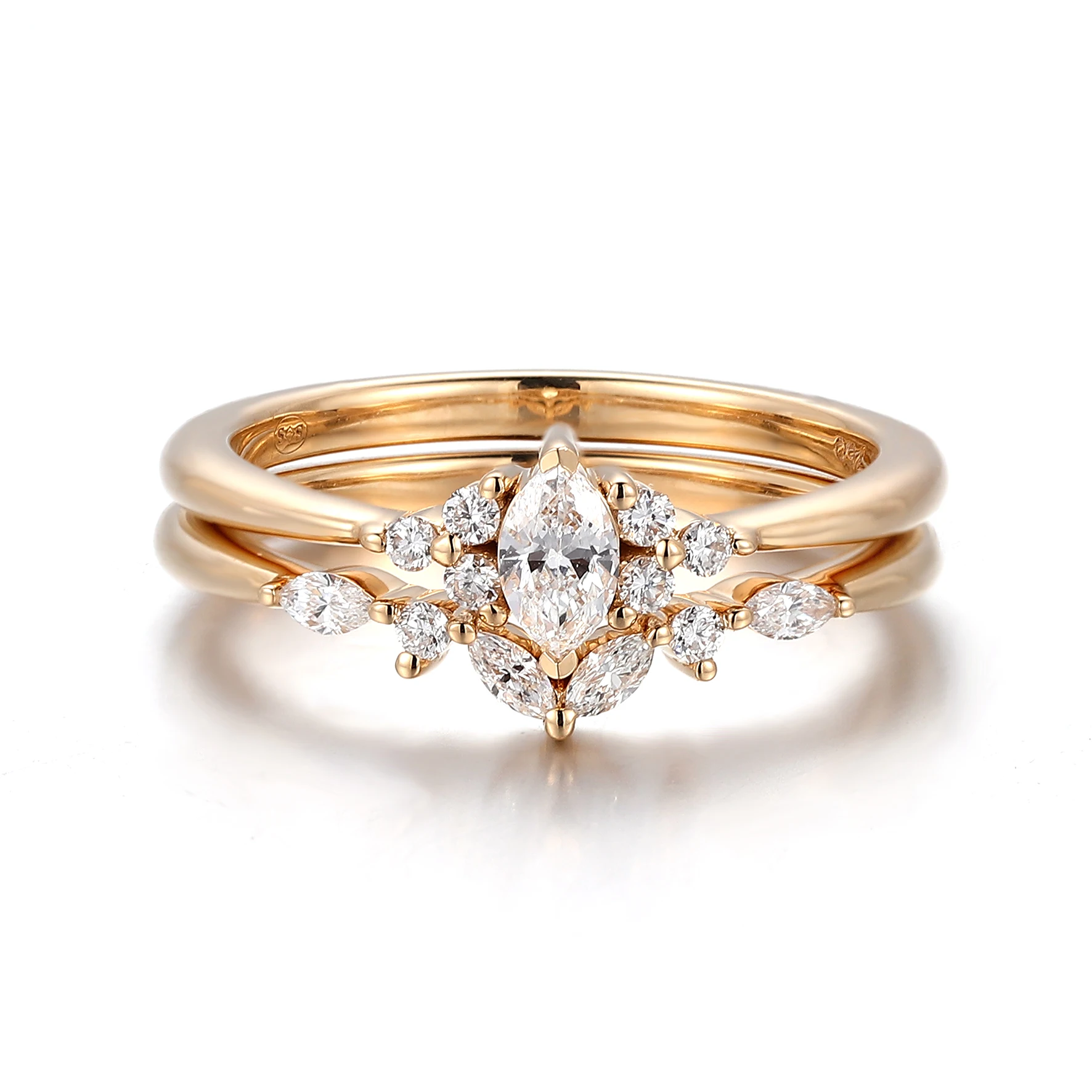Provence Luxury Wedding Ring set 18K DEF/VVS Lab Grown Diamonds Ring Double stackable ring for Women Personalized Custom
Provence Luxury Wedding Ring set 18K DEF/VVS Lab Grown Diamonds Ring Double stackable ring for Women Personalized Custom