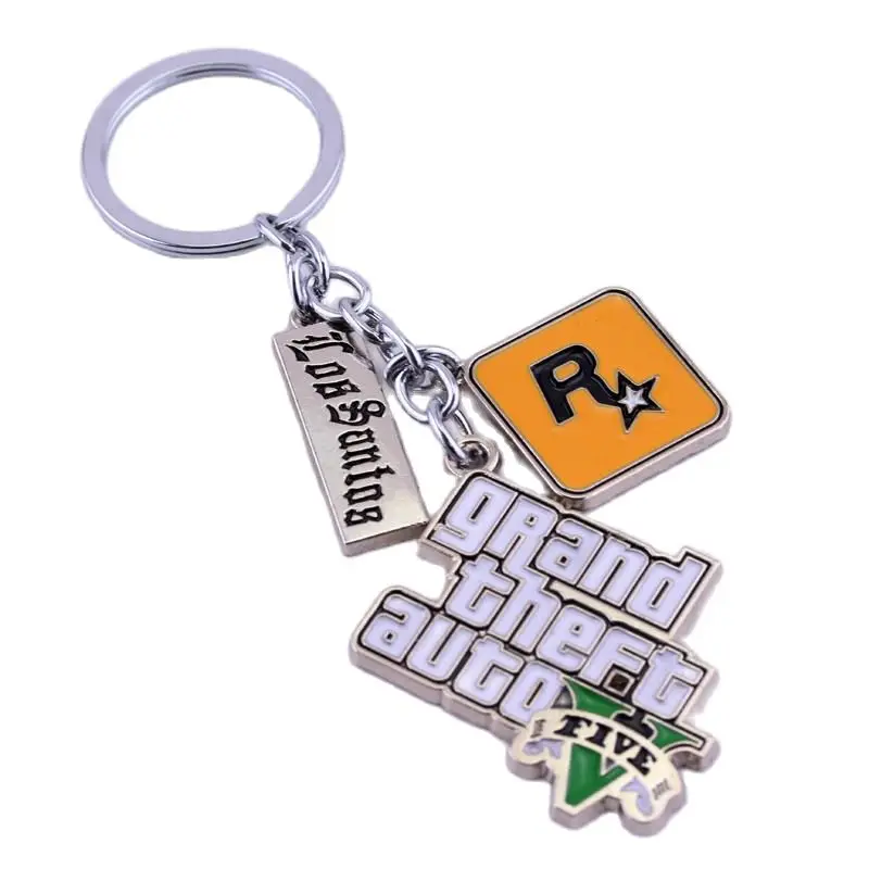 R Star Men's Car Keychain Pendant Game Theme Keyrings GTA V Grand Theft Auto 5 Key Chain Metal Buckles
R Star Men's Car Keychain Pendant Game Theme Keyrings GTA V Grand Theft Auto 5 Key Chain Metal Buckles