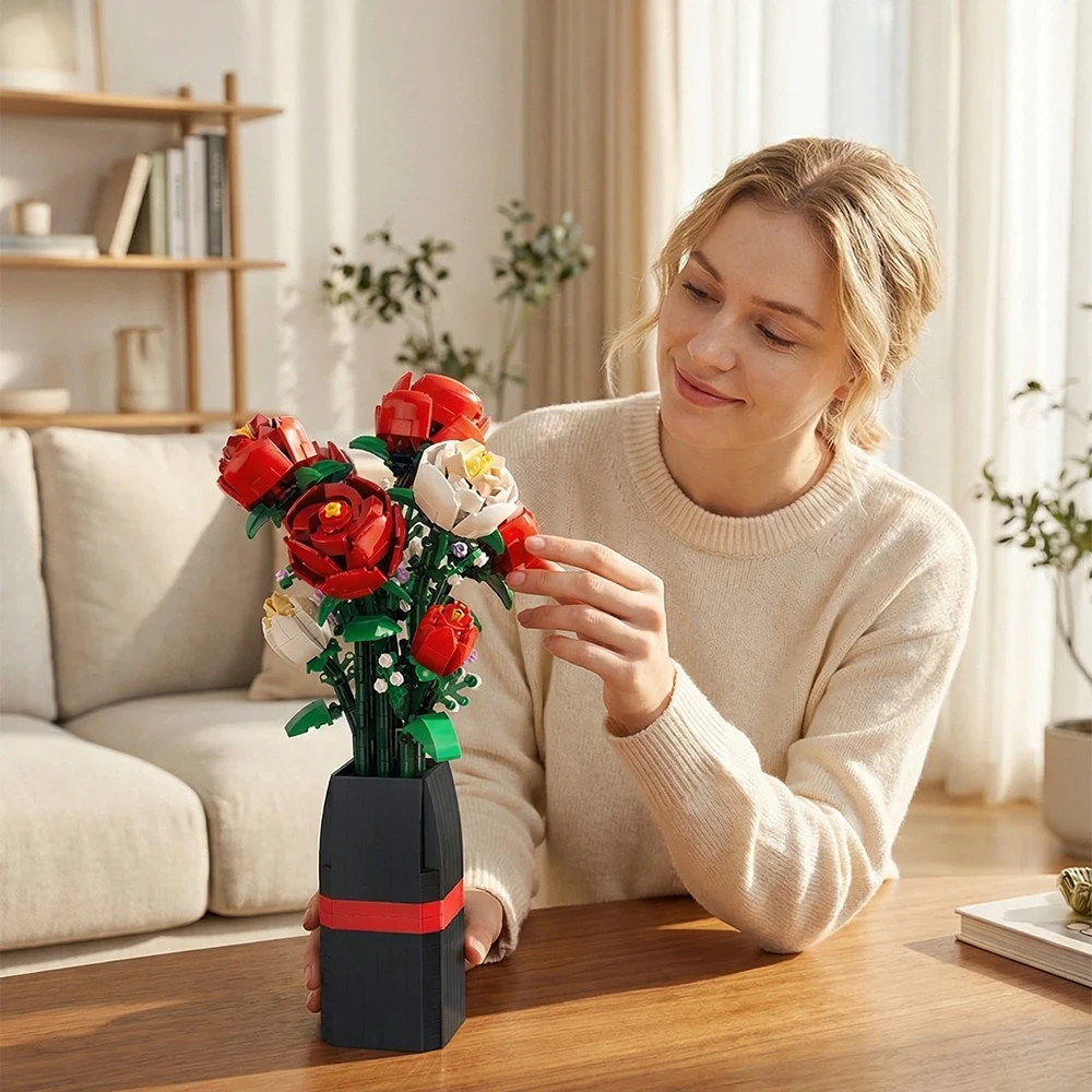 Valentine's Day Rose Building Blocks Wedding Eternal Flower Bricks Home Decor Romantic Flowers Bouquet Bricks Toy DIY Gift Box
Valentine's Day Rose Building Blocks Wedding Eternal Flower Bricks Home Decor Romantic Flowers Bouquet Bricks Toy DIY Gift Box