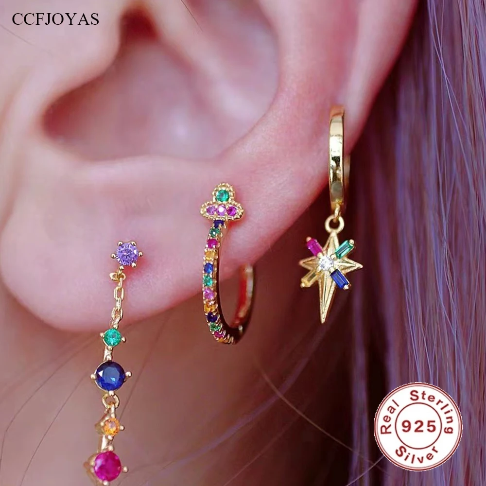 CCFJOYAS European and American Light Luxury 925 Sterling Silver Colorful Zircon Crystal Earrings for Women Fashion Earrings Set
CCFJOYAS European and American Light Luxury 925 Sterling Silver Colorful Zircon Crystal Earrings for Women Fashion Earrings Set