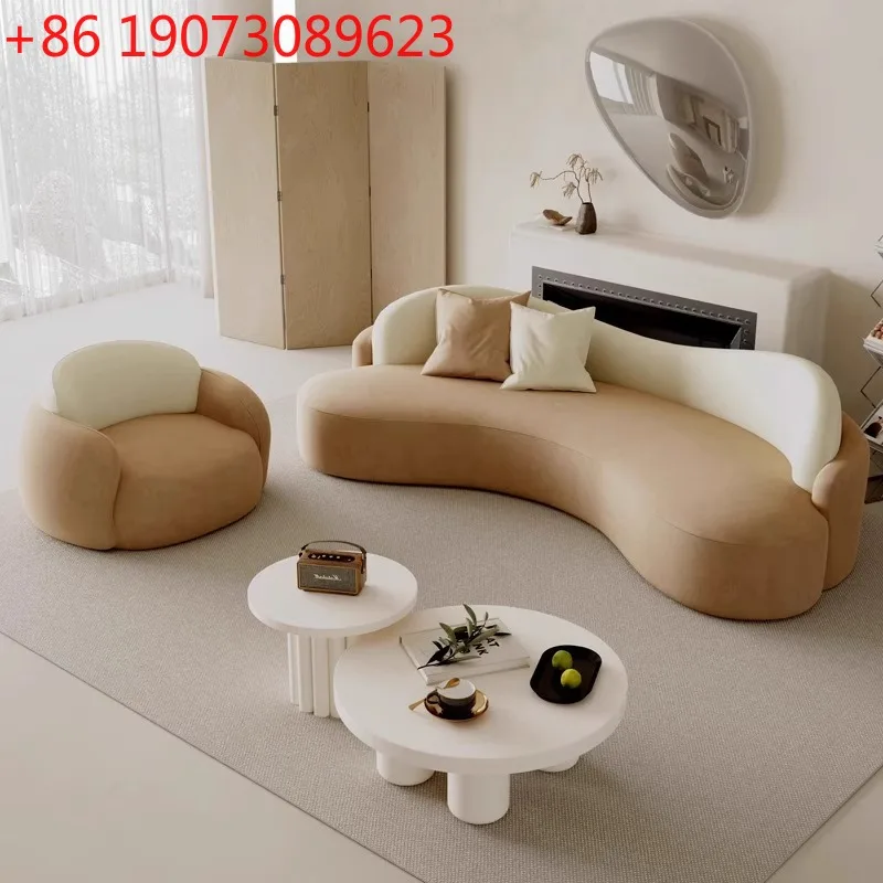 Кремовый изогнутый диван B&B для гостиной, салона красоты, офиса, зоны отдыха и приемной
Кремовый изогнутый диван B&B для гостиной, салона красоты, офиса, зоны отдыха и приемной