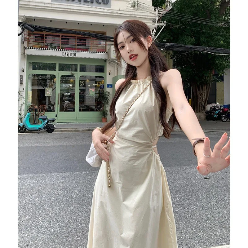 Summer New Women's Neck Hanging Beach Dress Korean Fashion Leisure Vacation Dress Sexy Dress for Women Y2k Maxi Dresses
Summer New Women's Neck Hanging Beach Dress Korean Fashion Leisure Vacation Dress Sexy Dress for Women Y2k Maxi Dresses