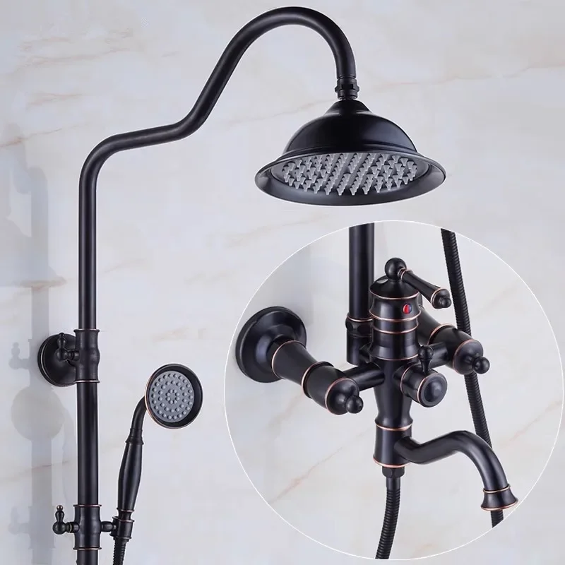 Black Oil Brushed Bathroom Shower Faucet Set Brass Bathroom Rainfall Shower Mixer Tap Special Bath and Shower 、Set
Black Oil Brushed Bathroom Shower Faucet Set Brass Bathroom Rainfall Shower Mixer Tap Special Bath and Shower 、Set