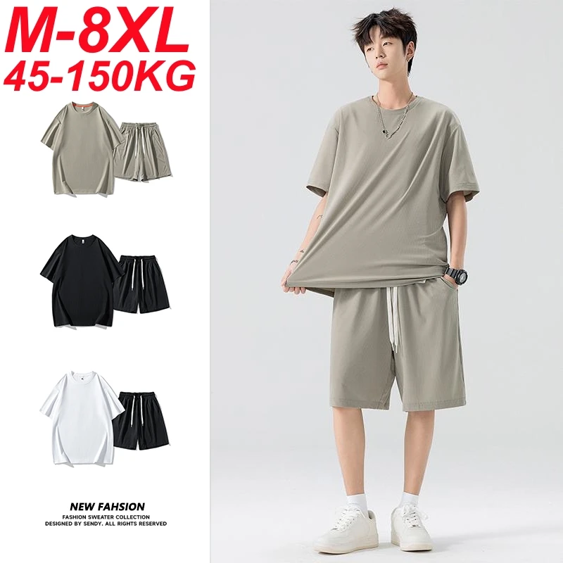 Plus Size 2025 Summer Men T Shirt Shorts 2 Piece Tracksuit Sets Oversized 6xl 7xl 8xl Short Sleeve T-Shirt Sportswear Male
Plus Size 2025 Summer Men T Shirt Shorts 2 Piece Tracksuit Sets Oversized 6xl 7xl 8xl Short Sleeve T-Shirt Sportswear Male