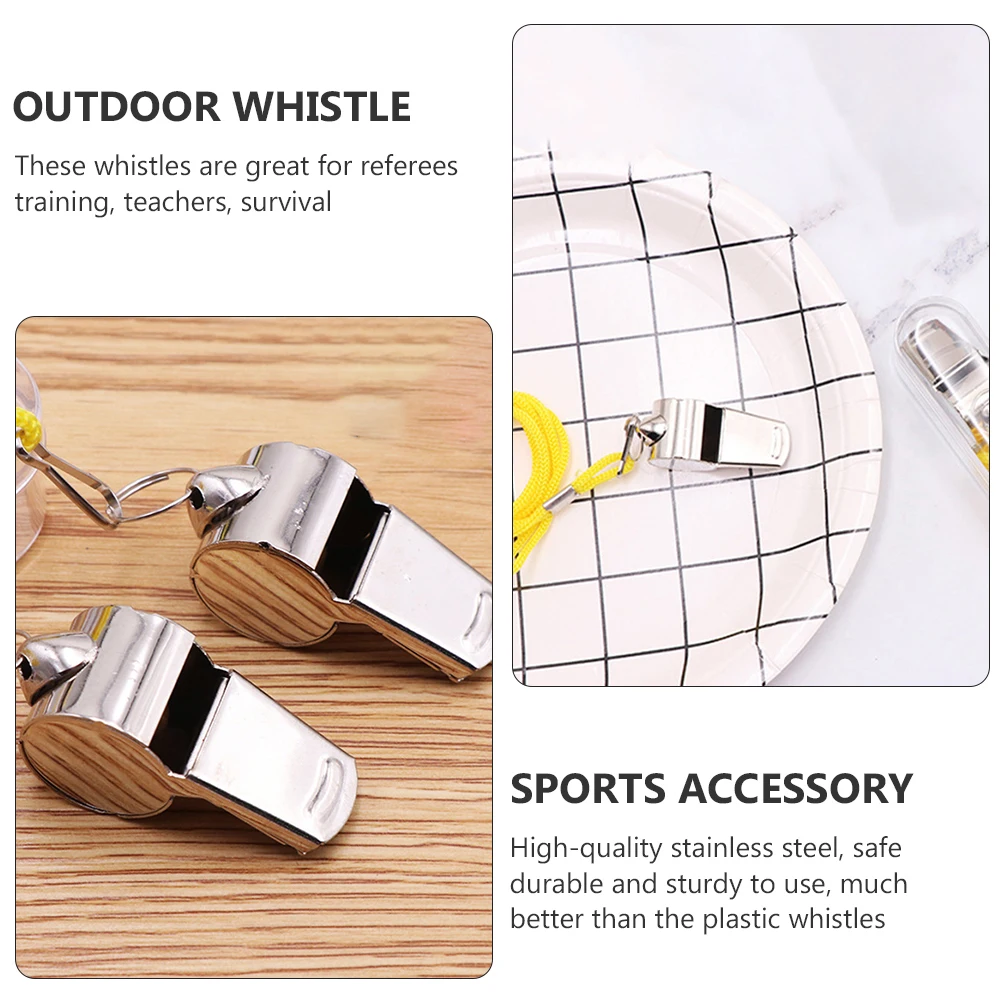 12Pcs Loud Crisp Stainless Steel Outdoor Whistle With Lanyard Sports Referee Training First Aid Survival Accessories Components
12Pcs Loud Crisp Stainless Steel Outdoor Whistle With Lanyard Sports Referee Training First Aid Survival Accessories Components