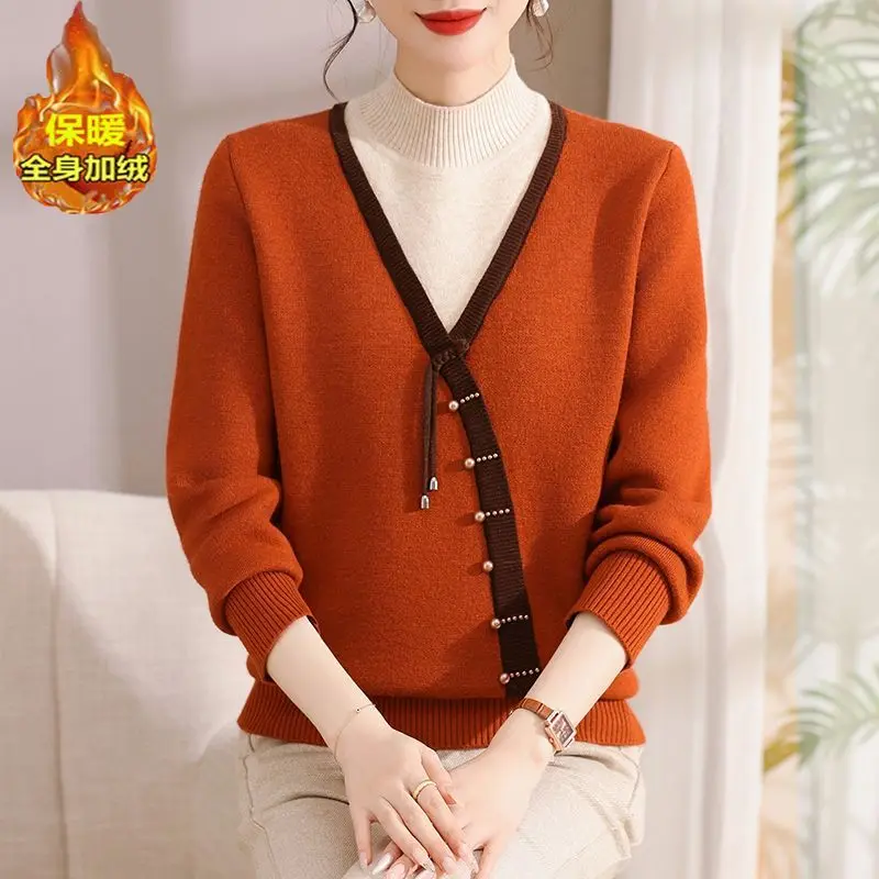 Зимняя одежда из флиса и утолщенный свитер с полуводолазкой, женская нижняя рубашка среднего и пожилого возраста, трикотаж Femme
Зимняя одежда из флиса и утолщенный свитер с полуводолазкой, женская нижняя рубашка среднего и пожилого возраста, трикотаж Femme