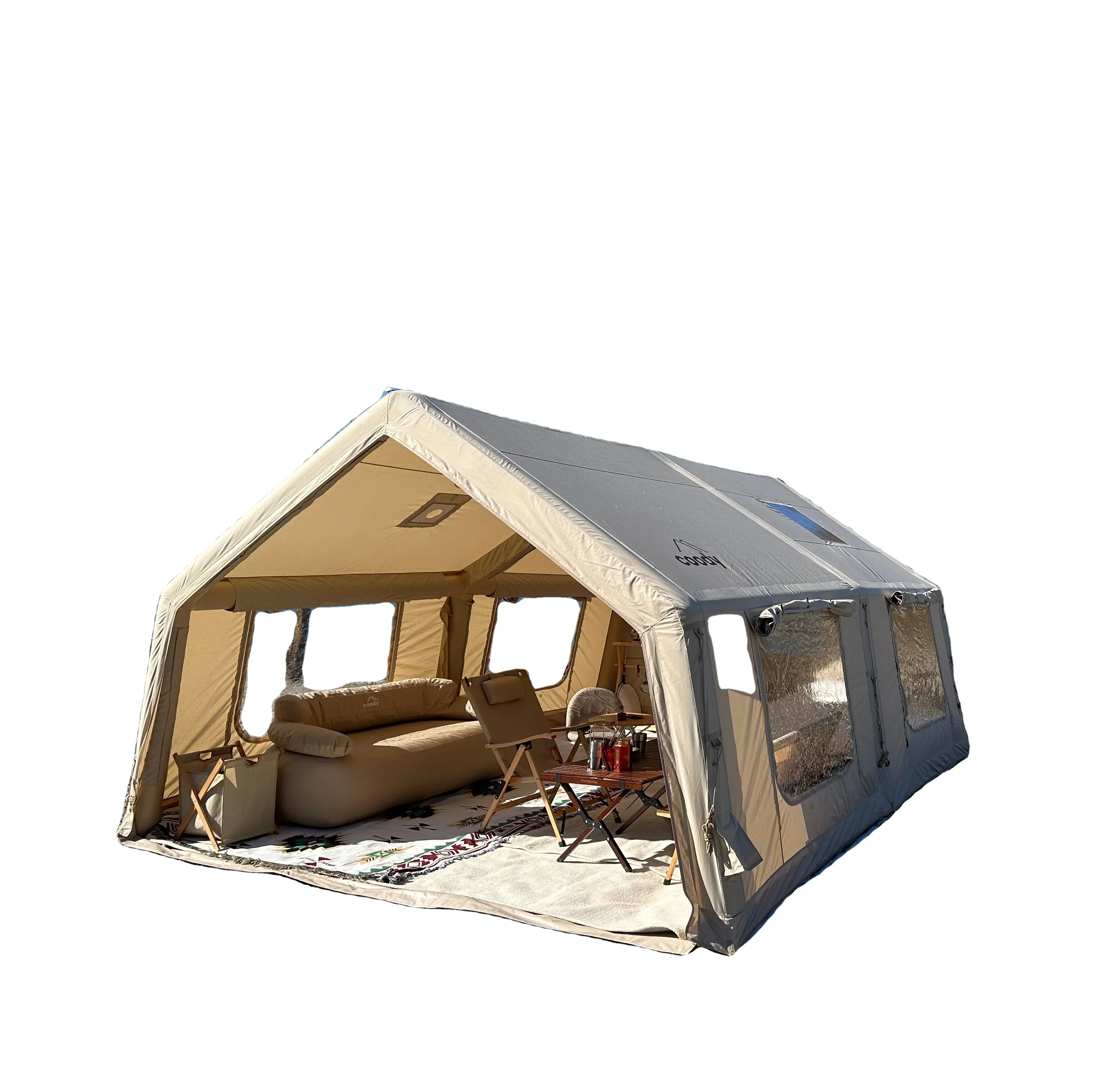 New Air Tent 17.28 Square Meters Inflatable UV Protection Waterproof Camping Outdoor PVC & Cotton Fabric Portable Camp Tent
New Air Tent 17.28 Square Meters Inflatable UV Protection Waterproof Camping Outdoor PVC & Cotton Fabric Portable Camp Tent