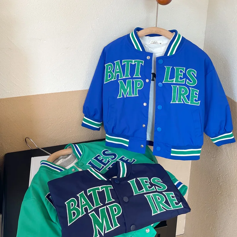 Embroidery Letter Fashion Patchwork Long Sleeve Baby Baseball Jacket Casual Blue Button Spring Summer Kids Cardigan Tops
Embroidery Letter Fashion Patchwork Long Sleeve Baby Baseball Jacket Casual Blue Button Spring Summer Kids Cardigan Tops