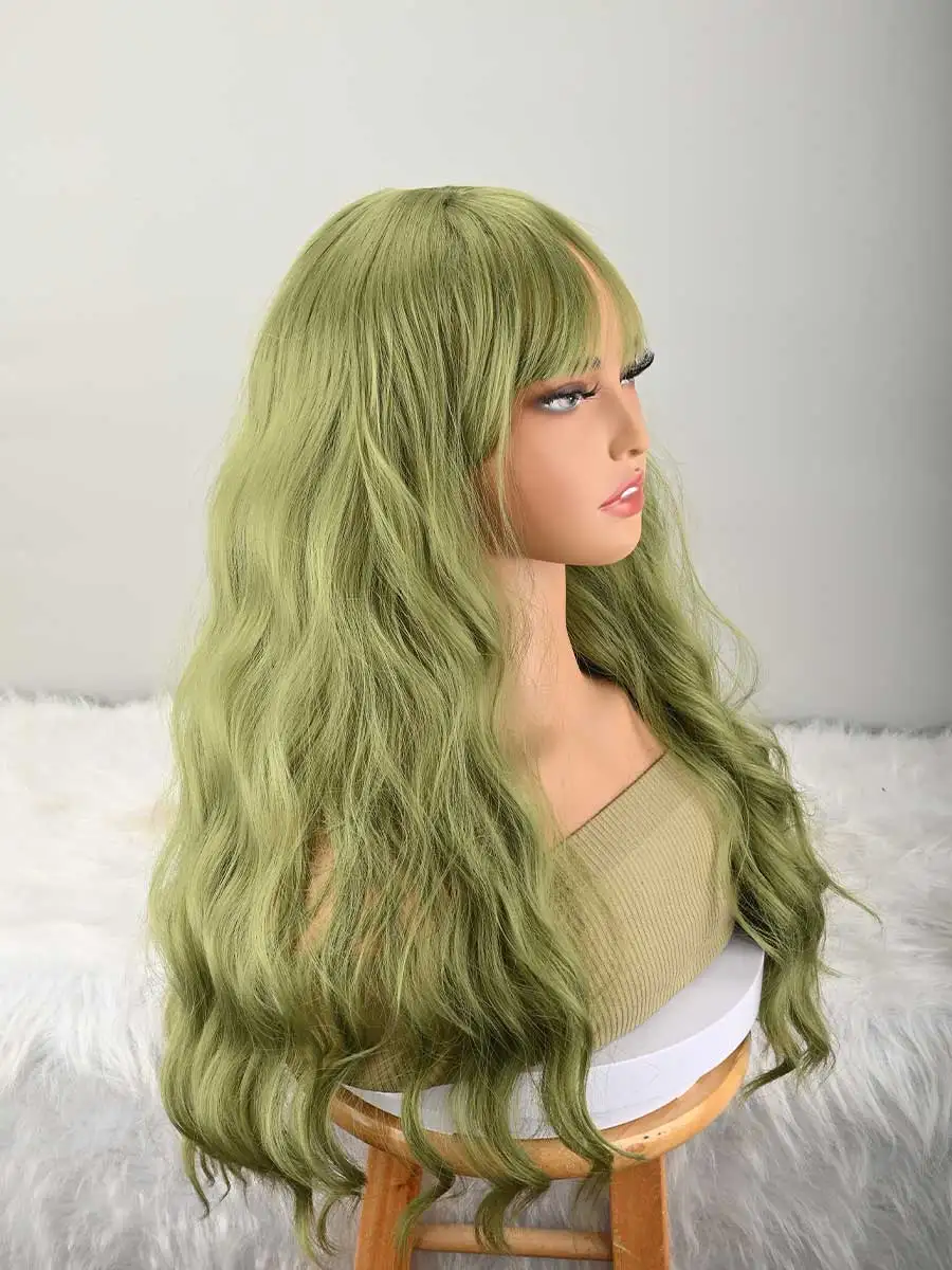 Green Long Wig With Bangs Natural Hair Fiber Synthetic Cosplay Wig For Women And Girls, Perfect For Halloween,Christmas, Parties, And Cosplay
Green Long Wig With Bangs Natural Hair Fiber Synthetic Cosplay Wig For Women And Girls, Perfect For Halloween,Christmas, Parties, And Cosplay