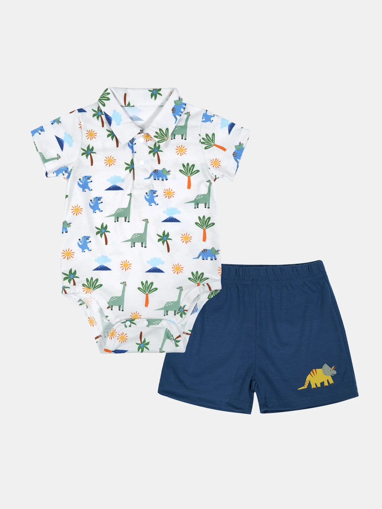 Baby Two Piece Summer Thin Boys Set Casual Cartoon Dinosaur jumpsuit+Shorts Two Piece Newborn Home Fury Set
Baby Two Piece Summer Thin Boys Set Casual Cartoon Dinosaur jumpsuit+Shorts Two Piece Newborn Home Fury Set