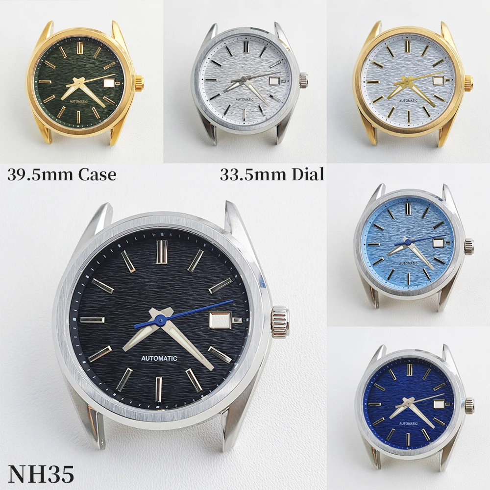 NH35 39.5MM watch case set fit installing NH35 movement for GS watch parts sapphire glass case texture dial green luminous hands
NH35 39.5MM watch case set fit installing NH35 movement for GS watch parts sapphire glass case texture dial green luminous hands