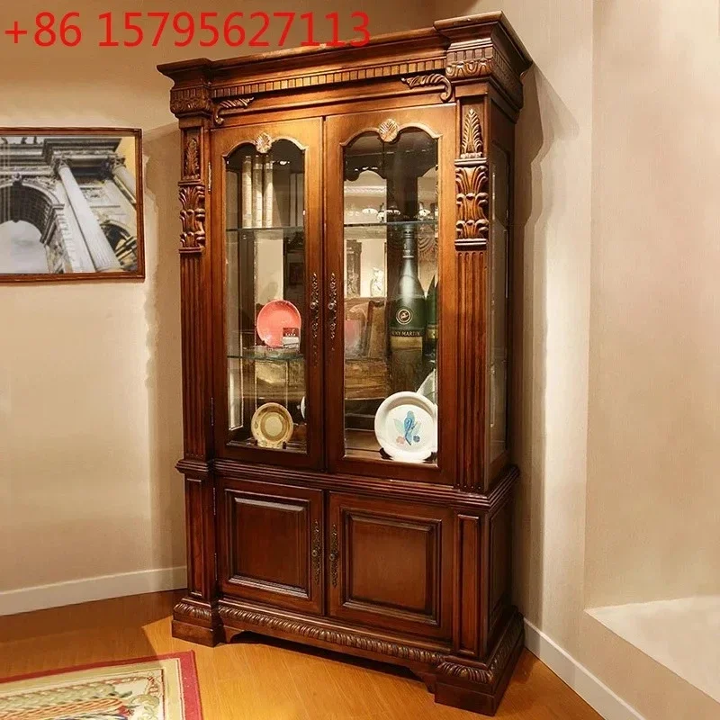 American solid wood double-door wine cabinet household living room wall glass display cabinet decorative cabinet
American solid wood double-door wine cabinet household living room wall glass display cabinet decorative cabinet