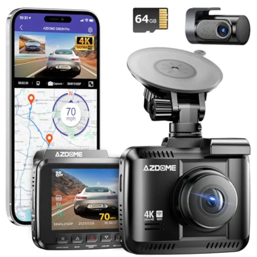 4K dual-channel dash cam for car use, metal housing, black, super night vision and 24H parking mode with ADAS, GPS, WiFi, colli
4K dual-channel dash cam for car use, metal housing, black, super night vision and 24H parking mode with ADAS, GPS, WiFi, colli