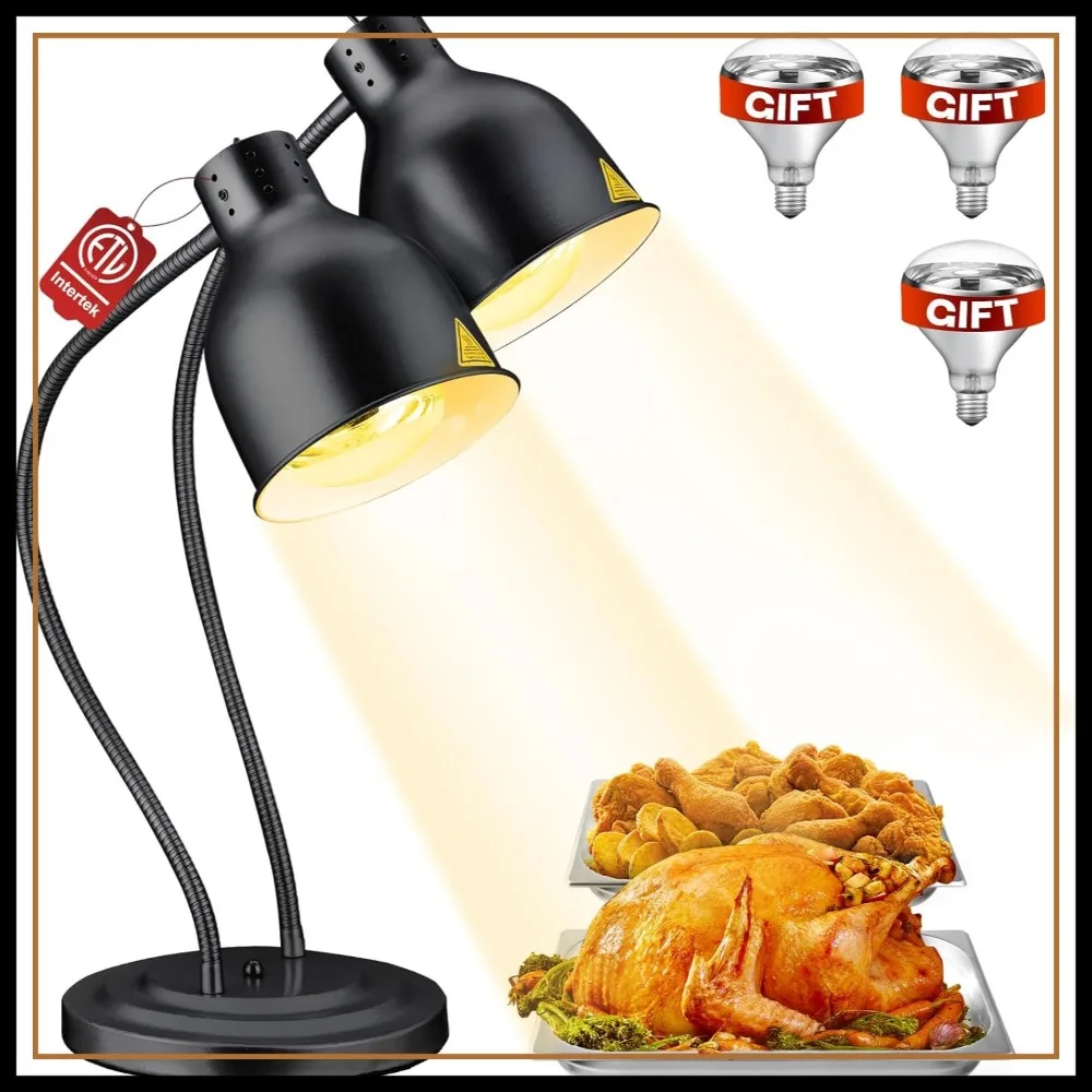 Commercial Food Warmer Lamp with Rapid-Heating Bulbs, 32" 2-Head for Buffet Parties
Commercial Food Warmer Lamp with Rapid-Heating Bulbs, 32" 2-Head for Buffet Parties