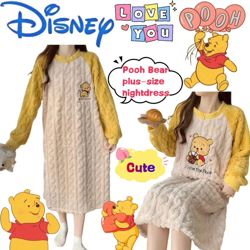 New Disney Pooh Bear Flannel Plus-Size Nightdress with High-Quality Print Cute and Sweet Warm Round Neck Mid-Length Loungewear
New Disney Pooh Bear Flannel Plus-Size Nightdress with High-Quality Print Cute and Sweet Warm Round Neck Mid-Length Loungewear