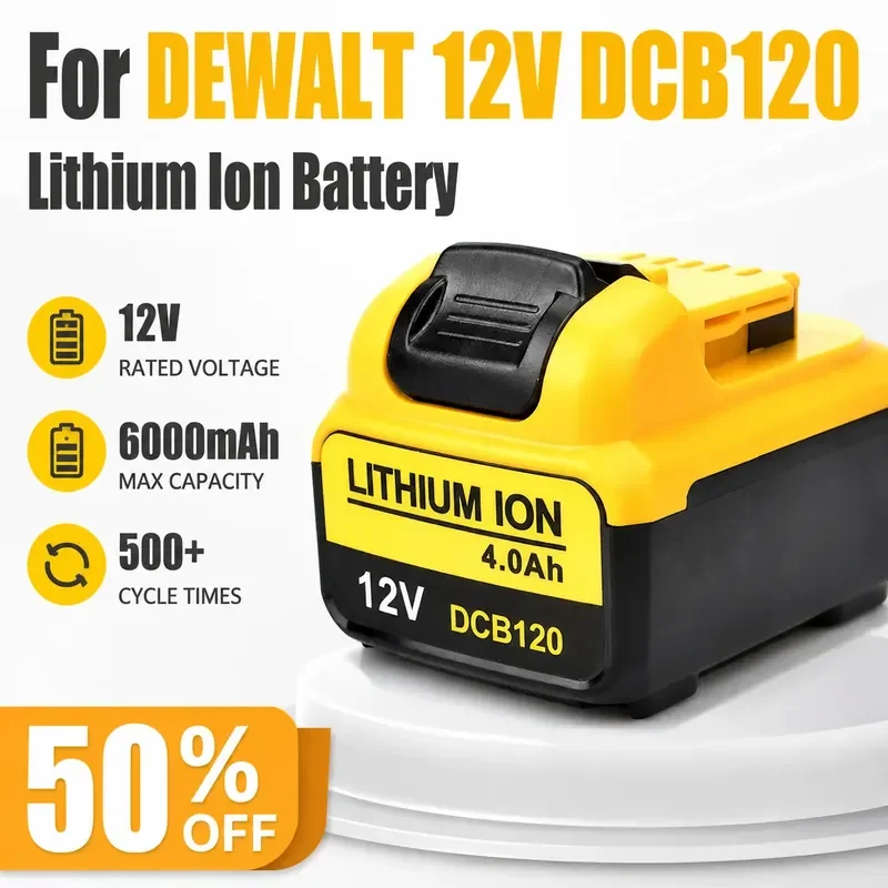 For Dewey 12V Lithium Battery DCB120 Hand Drill 3.0AH Replacement Battery and Charger Power Tool Accessories
For Dewey 12V Lithium Battery DCB120 Hand Drill 3.0AH Replacement Battery and Charger Power Tool Accessories