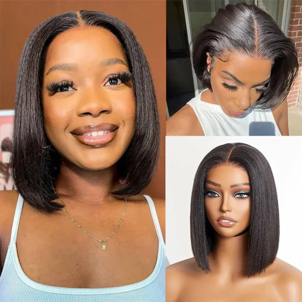 Бесклеевой парик 6x4 Lace Yaki Straight Bob Wig Pre Cut Pre Bleached 7x5 Lace Closure Бесклеевые парики из человеческих волос, одобные в ношении
Бесклеевой парик 6x4 Lace Yaki Straight Bob Wig Pre Cut Pre Bleached 7x5 Lace Closure Бесклеевые парики из человеческих волос, одобные в ношении