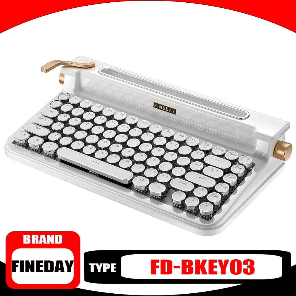 FINEDAY FD-BKEY03 Mechanical Keyboard Retro Typewriter Dual Mode Bluetooth Office Keyboard Hot Swappable Customization
FINEDAY FD-BKEY03 Mechanical Keyboard Retro Typewriter Dual Mode Bluetooth Office Keyboard Hot Swappable Customization