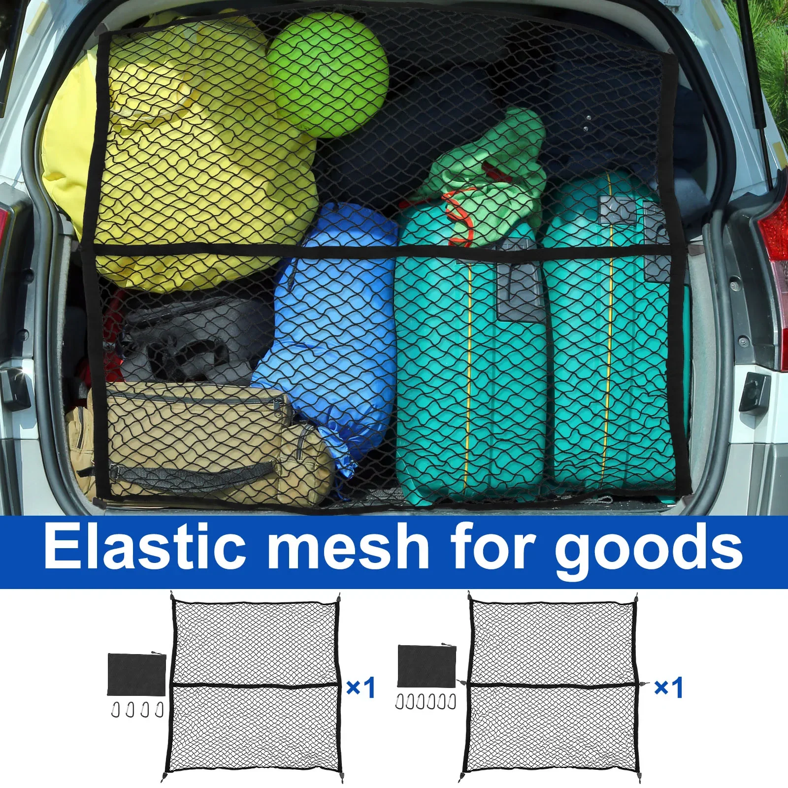 Highly Elastic Cargo Net 4x4ft Truck Boot Fixing Net Mesh Boot String Mesh Back Rear Trunk Boat Cargo Pocket Organizer with Hook
Highly Elastic Cargo Net 4x4ft Truck Boot Fixing Net Mesh Boot String Mesh Back Rear Trunk Boat Cargo Pocket Organizer with Hook