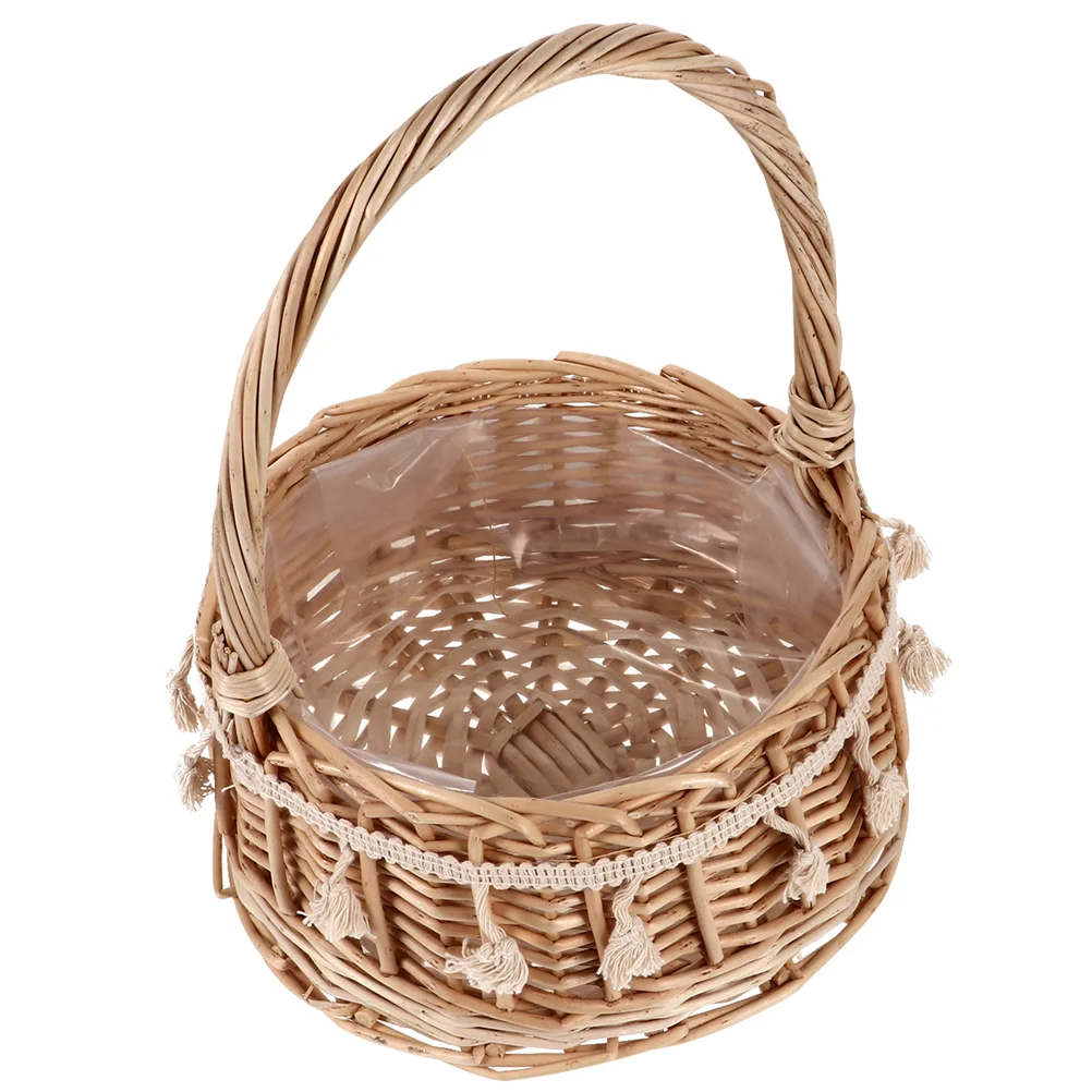 Tassel Woven Flower Basket Candy Gathering Girl Small Wedding Baskets Rattan with Handles Fashion Design
Tassel Woven Flower Basket Candy Gathering Girl Small Wedding Baskets Rattan with Handles Fashion Design