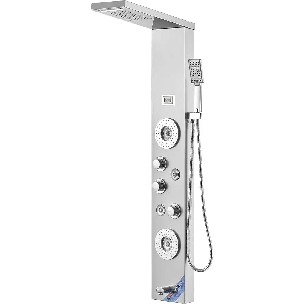 AllexpreskShower Panel Tower System, 6 Shower Modes, LED & Display Shower Panel, Rainfall, Waterfall, 4 Body Massage Jets, Tub S
AllexpreskShower Panel Tower System, 6 Shower Modes, LED & Display Shower Panel, Rainfall, Waterfall, 4 Body Massage Jets, Tub S