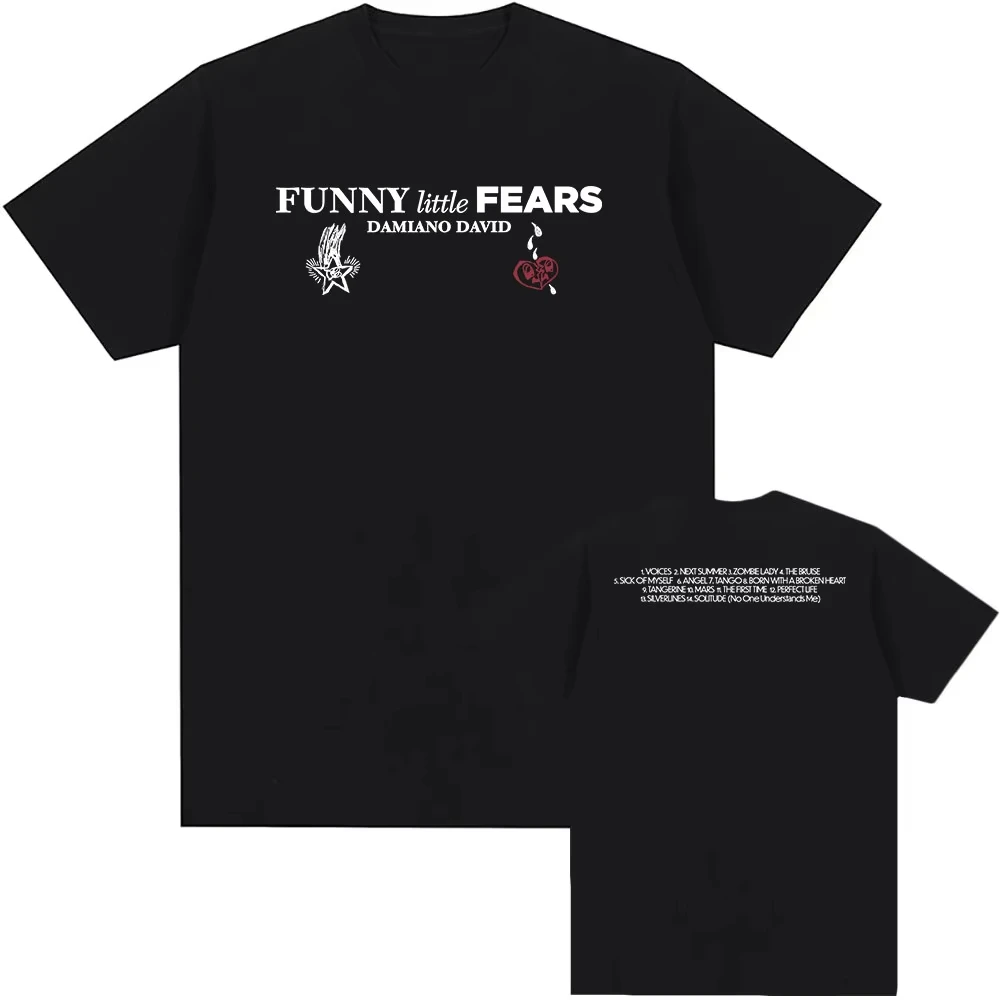 FUNNY Little FEARS Album 2025 T-shirt Singer DAMIANO DAVID Printing Tshirts Cotton Soft Round Neck T Shirt Men Summer Unisex
FUNNY Little FEARS Album 2025 T-shirt Singer DAMIANO DAVID Printing Tshirts Cotton Soft Round Neck T Shirt Men Summer Unisex