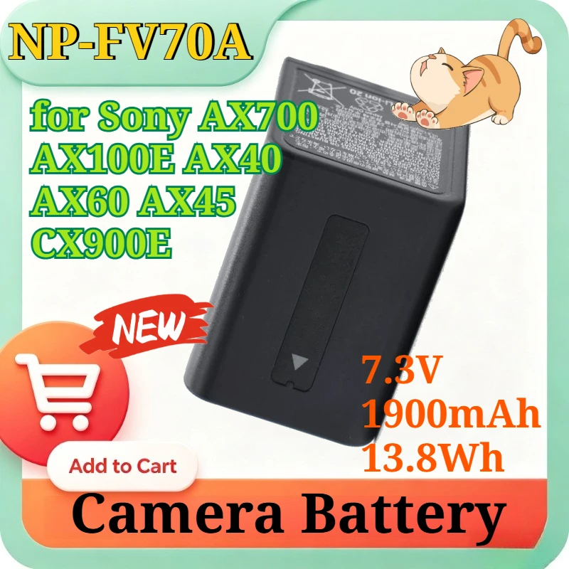 NP-FV70A 7.3V 1900mAh 13.8Wh Li-ion Battery Replacement for Sony AX700 AX100E AX40 AX60 AX45 CX900E Handycam Camcorder Battery
NP-FV70A 7.3V 1900mAh 13.8Wh Li-ion Battery Replacement for Sony AX700 AX100E AX40 AX60 AX45 CX900E Handycam Camcorder Battery