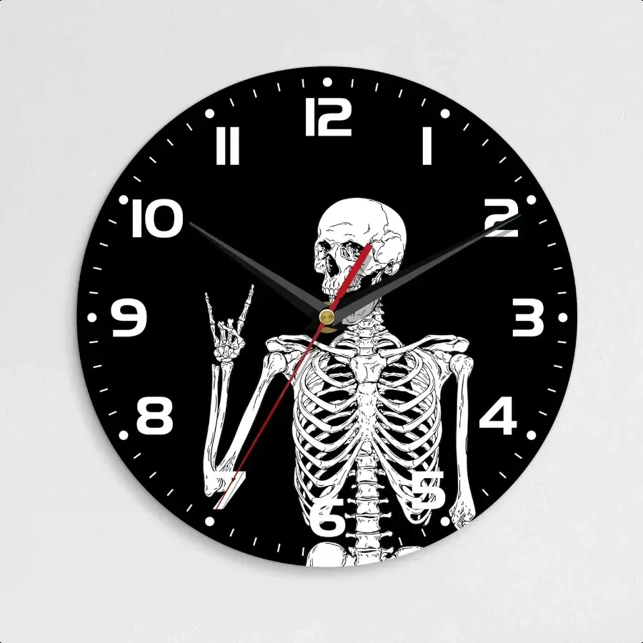 Wall Clock 10 Inch Silent NonTicking Home Kitchen Decor Battery Operated for Bathroom Bedroom Living Room Office Skeleton Skull
Wall Clock 10 Inch Silent NonTicking Home Kitchen Decor Battery Operated for Bathroom Bedroom Living Room Office Skeleton Skull