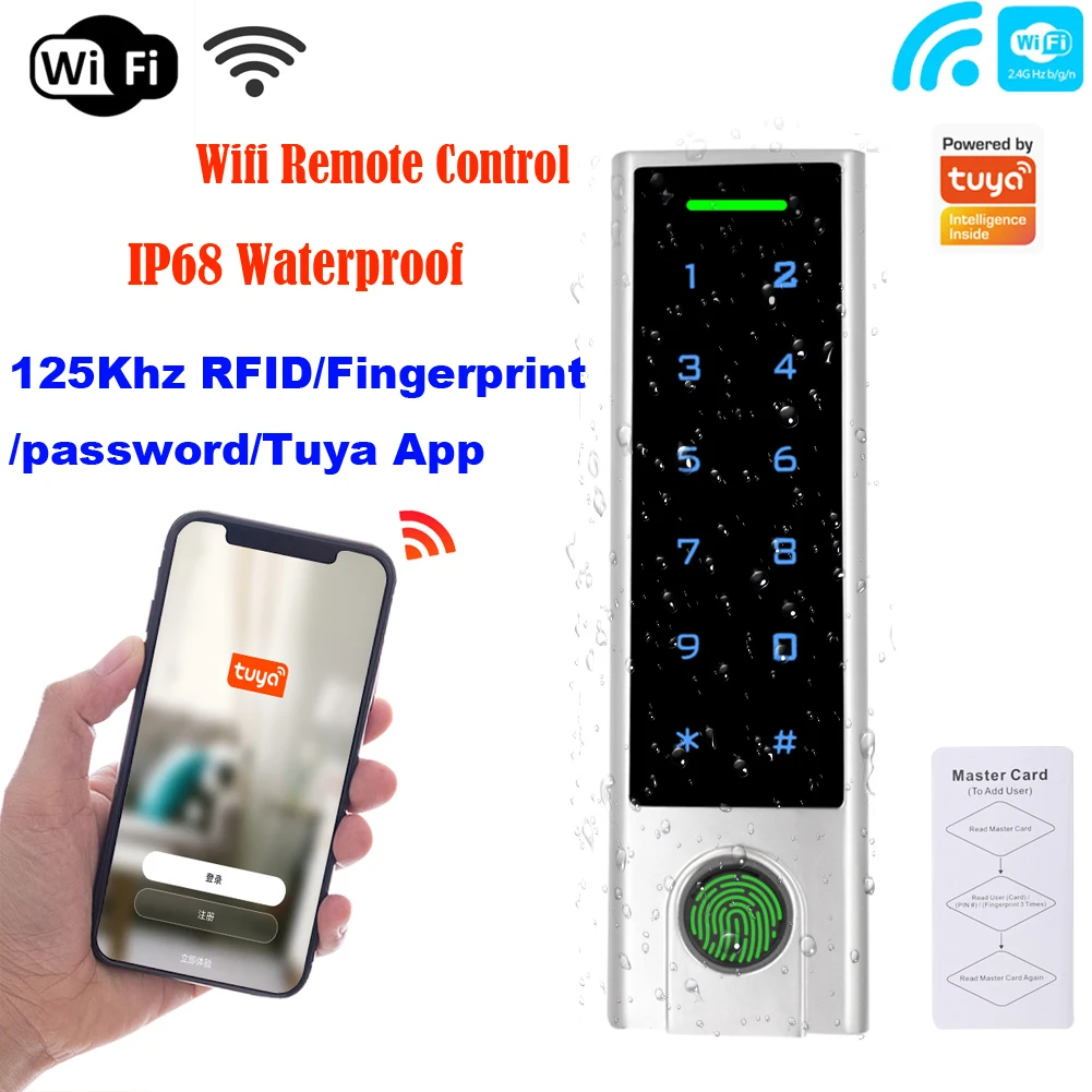 Support Tuya APP Fingerprint Access Control Standalone Keypads 125Khz RFID Reader Door Lock Waterproof Keypad Wifi Remote Open
Support Tuya APP Fingerprint Access Control Standalone Keypads 125Khz RFID Reader Door Lock Waterproof Keypad Wifi Remote Open