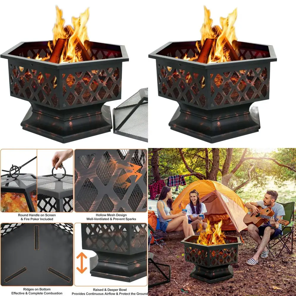 Уличная стальная шестиугольная чаша для костра 24 дюйма для патио, двора и сада, отделка под бронзу с эффектом масляной полировки
Уличная стальная шестиугольная чаша для костра 24 дюйма для патио, двора и сада, отделка под бронзу с эффектом масляной полировки