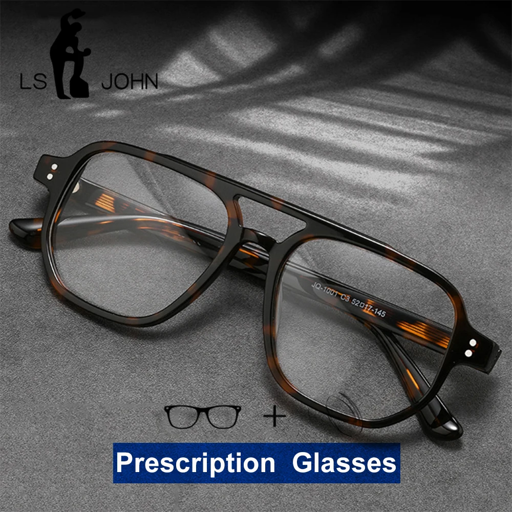 LS JOHN Acetate Glasses Frame Men Pilot Myopia Reading Anti Reflection Prescription Eyeglasses Male High Quality Optical Eyewear
LS JOHN Acetate Glasses Frame Men Pilot Myopia Reading Anti Reflection Prescription Eyeglasses Male High Quality Optical Eyewear
