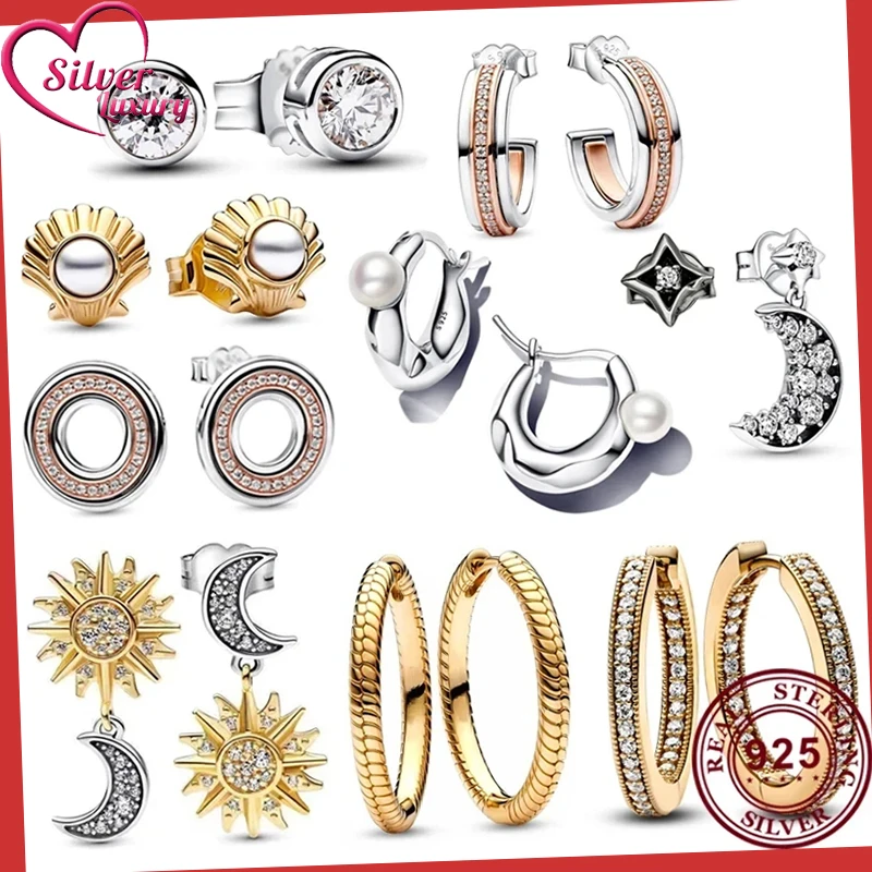 New 100% S925 Silver Women's Creative Sun and Moon Logo Ring Pearl Earrings Women's Festival High Quality Gift DIY 키링 Jewelry 
New 100% S925 Silver Women's Creative Sun and Moon Logo Ring Pearl Earrings Women's Festival High Quality Gift DIY 키링 Jewelry