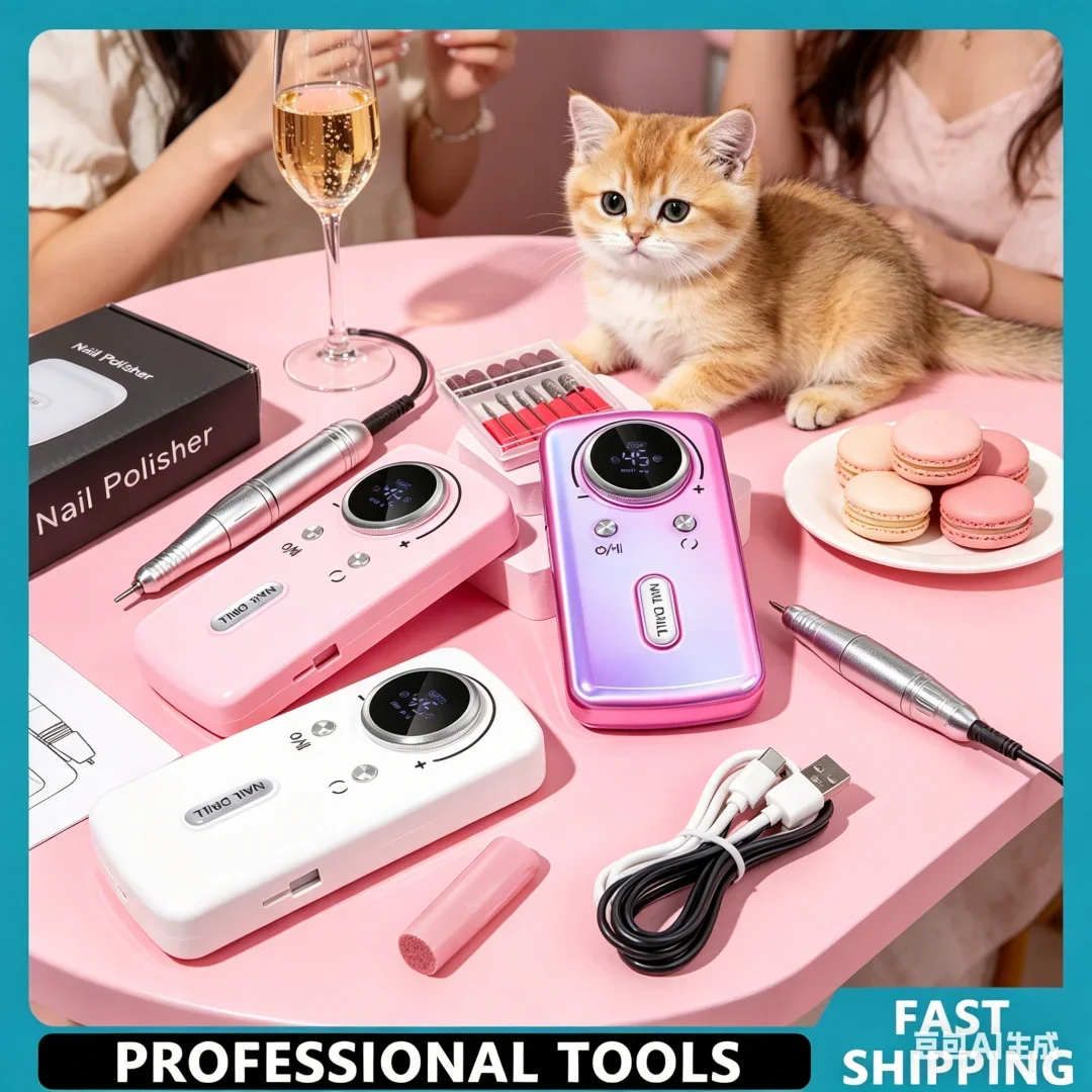 Ravishing 45000RPM Nail Drill Machine Electric Portable Nail File Rechargeable Nail Sander for Gel Nails Polishing For Home
Ravishing 45000RPM Nail Drill Machine Electric Portable Nail File Rechargeable Nail Sander for Gel Nails Polishing For Home