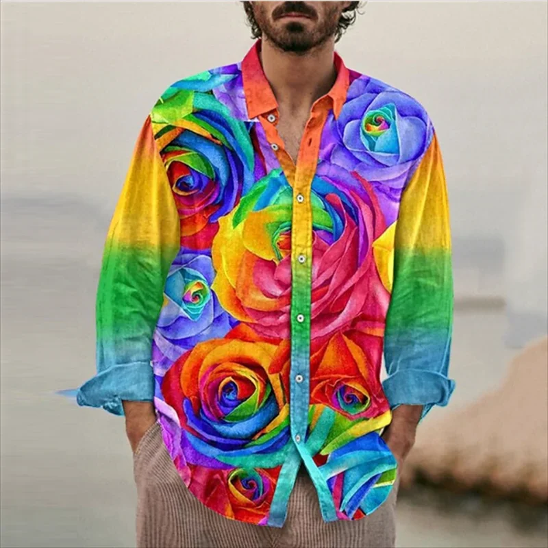 Men's casual outdoor color love graffiti rainbow roses men's shirt button long sleeve lapel plus size new
Men's casual outdoor color love graffiti rainbow roses men's shirt button long sleeve lapel plus size new
